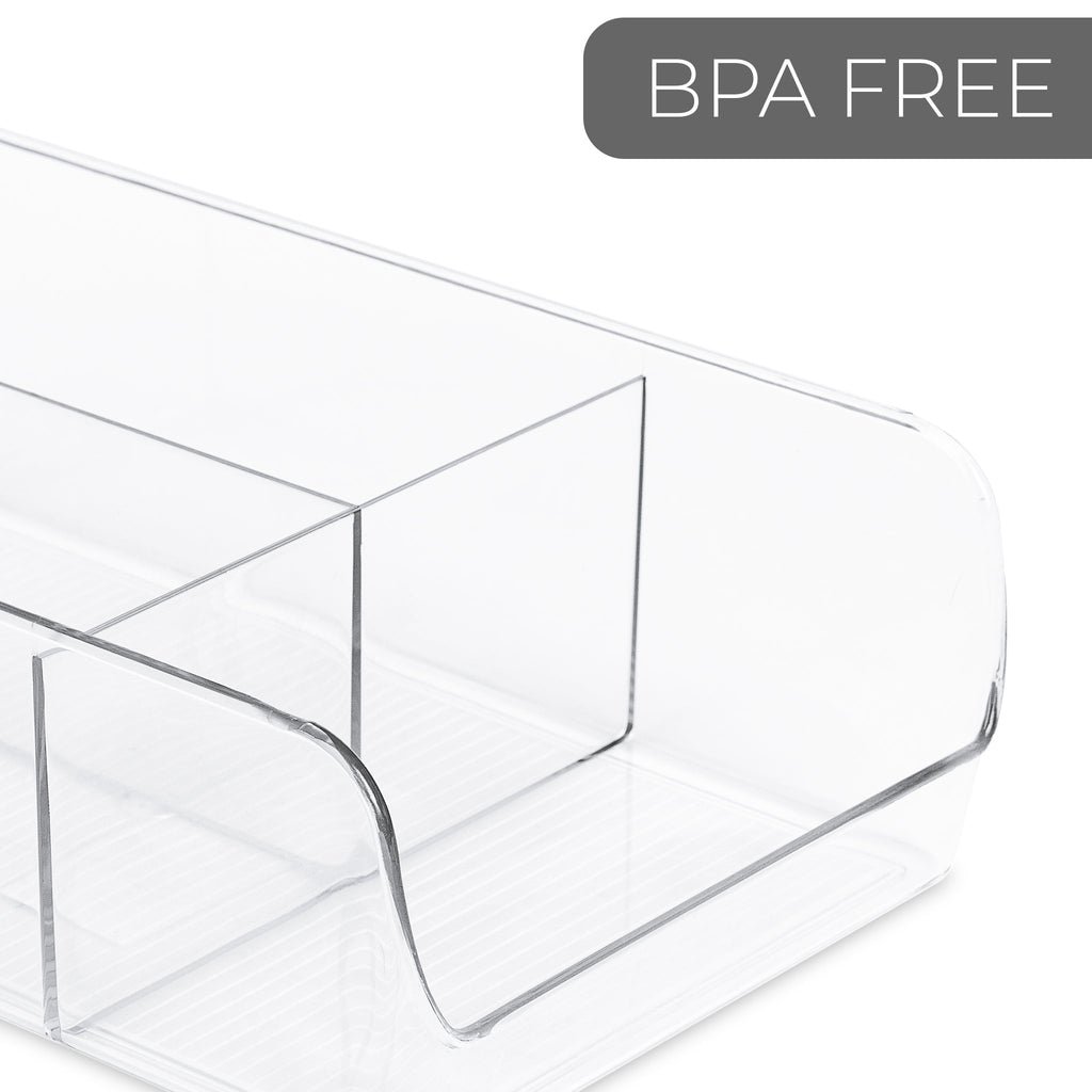 3-Compartment Clear Bin Organizer - Clear