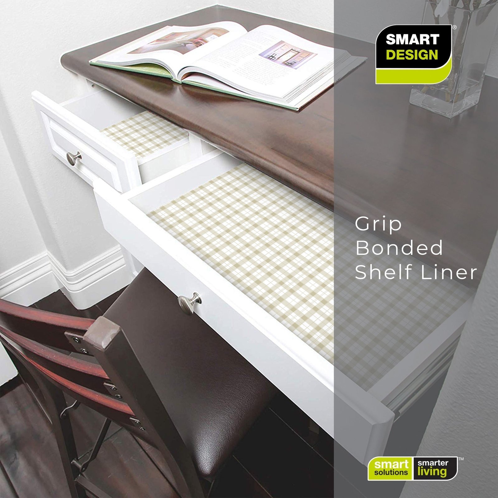 Bonded Grip Shelf Liner - 12 Inch x 10 Feet - Non-Adhesive