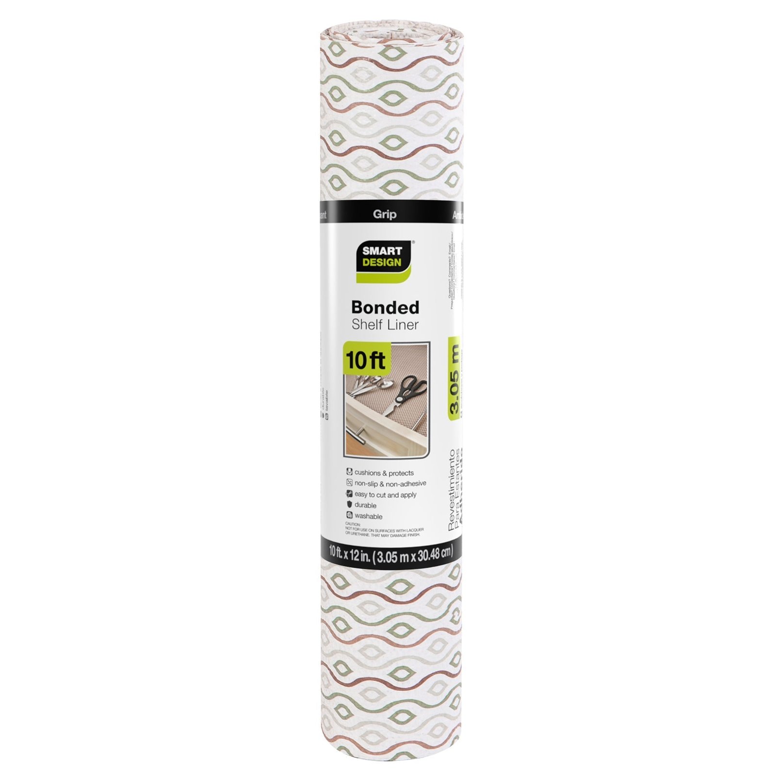 Bonded Grip Shelf Liner - 12 Inch x 10 Feet - Non-Adhesive