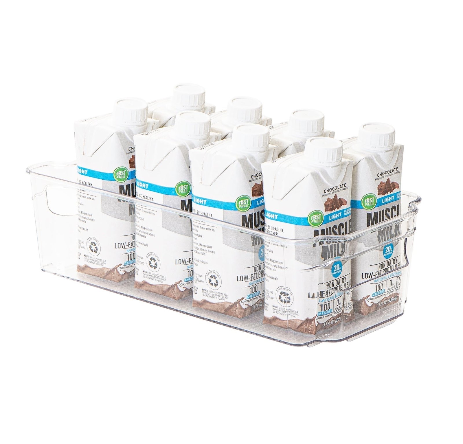 Stackable Refrigerator Bin with Handle - 6 x 12 Inch